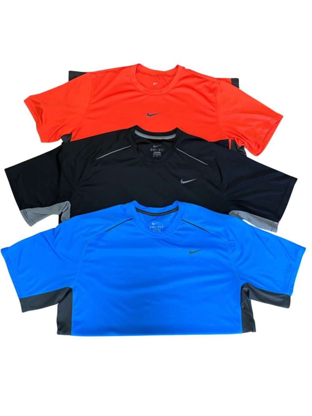 Nike Dri-Fit Mens Athletic T-Shirts Set Of 3 Blue Black & Red Size XL
